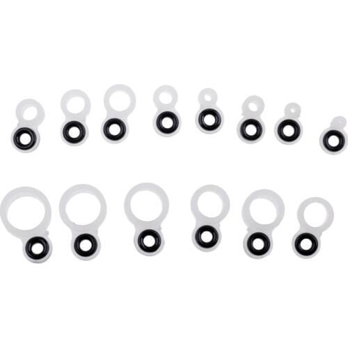 14Pcs/set Silicone and Ceramic Fishing Rod Guides Rod Repair Kit DIY Rod Tip Eye Rings Fishing Repair Accessories Rod Pesca