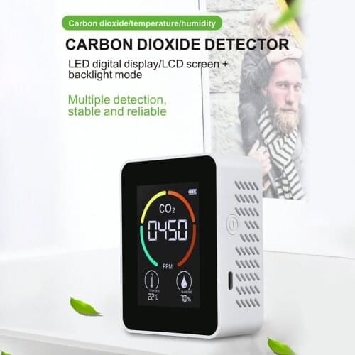 3 in 1 Portable CO2 Meter Temperature Humidity Sensor Tester Air Quality Monitor Analyzer Carbon Dioxide Gas TVOC Detector
