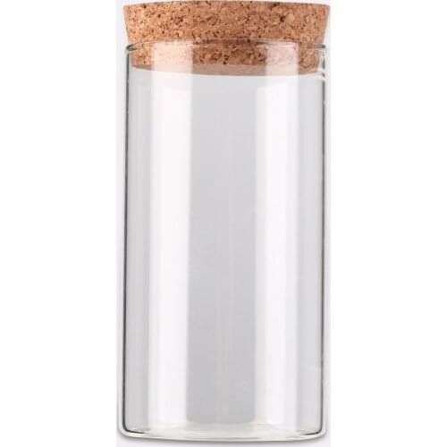 350ml Clear Glass Bottle with Sealed Cork Beans Tea Leaves Storage Container
