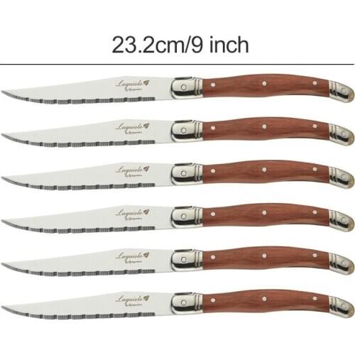 6/8/10PCS Steak knives Laguiole Table Knife Wood Handle Japanese Tableware set Stainless Steel Kitchen Cutlery Big Promotion RU