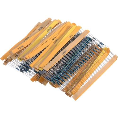 600pcs/set High Precision 1/4W Metal Resistor 30 Values Metal Resistors Resistance Assortment Kit Electrical