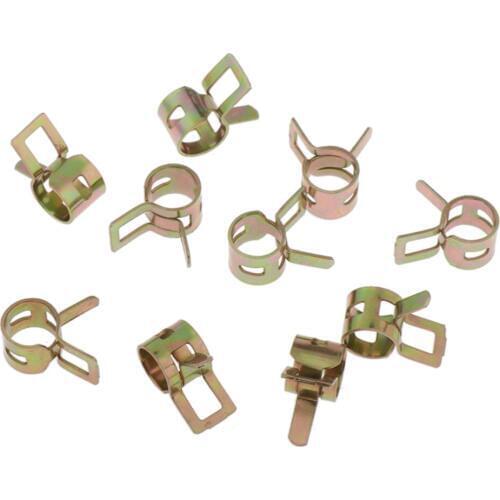 8mm Spring Band Type Action Fuel / Silicone Vacuum Hose Pipe Clamps - 10 Pieces/Set