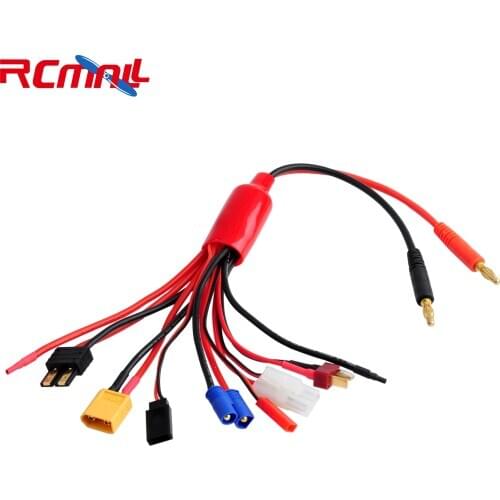 8 in 1 RC Lipo Battery Charger Adapter Connector Splitter Cable Convert Wire for TRX, Tamiya, EC3, JST, Futaba, XT60, T- Dean