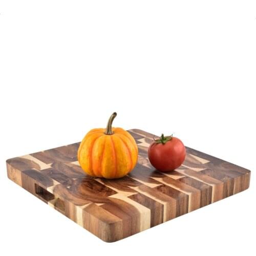 Acacia Wood Square Non Slip Kitchen Cutting Chopping Board for Meat Cheese Bread Vegetable Brisket Fruit Bone Butcher Block