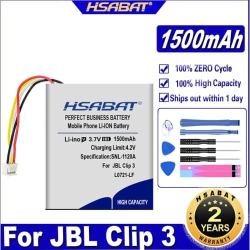 HSABAT Clip 3 1500mAh Battery for JBL Clip 3, Clip 3AN, Clip 3SAND Batteries