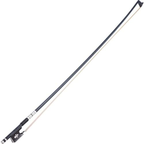 Ammoon Well Balanced 4/4 Violin Fiddle Bow Braided Carbon Fiber Round Stick Exquisite Horsehair Ebony