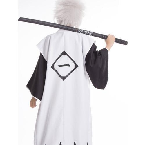 Anime Bleach Cosplay Costume Kyouraku Shunsui White Short sleeve Cloak From 1st to 13th Division Captain Long Cape