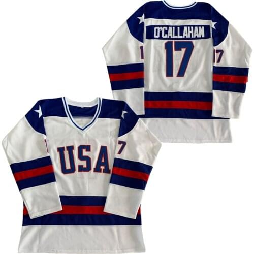 BG ice hockey jerseys USA 17 O'Callahan jersey Embroidery sewing Outdoor sportswear Hip-hop culture movie white High Quality