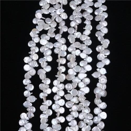 Whole 10-11mm coin shape freshwater pearl strands for making jewelry