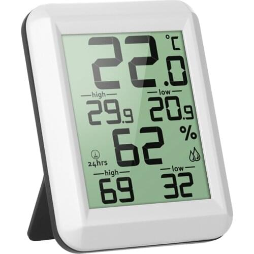 Mini LCD Digital Indoor Thermometer Hygrometer Room °C/°F Temperature Humidity Monitor Gauge Thermo-Hygrometer with Back Stand