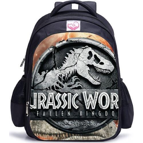 Childrens Pop Animal Print Backpack Jurassic Dinosaur World Kingdom Girls Boys Childrens School Bag