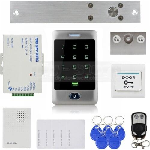 DIYSECUR 125KHz Reader Password Keypad + Electric Bolt Lock + Door Bell + Remote Control Door Access Control Security System