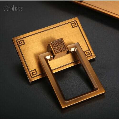 Dophee 1pc 32mm pull handle Chinese Cabinet Handle Vintage Drawer Knobs Wardrobe Door Handles Drawer Pulls Furniture Handles