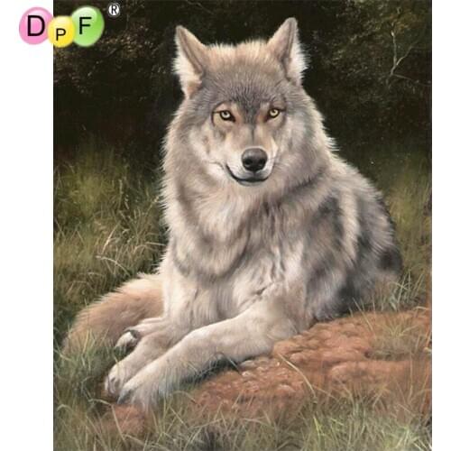 DPF Diamond embroidery wolf Diamond Painting Cross Stitch Needlework rhinestone diamond Mosaic kit home decor crafts a gift