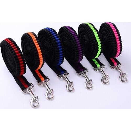 Elastic Pet Cat Puppy Dog Leash Dog Running Adjustable Nylon Leash Collar Rope With Reflective Pet Jogging Stretch Traction Rope
