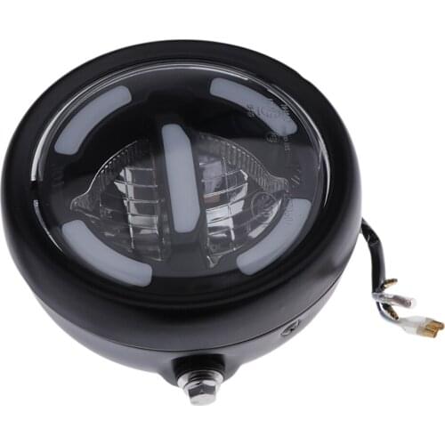 6" Universal Retro Motorcycle Cafe Racer Modified LED Headlight Fits for Most Motorbikes Metric bikes Cruisers Chopper