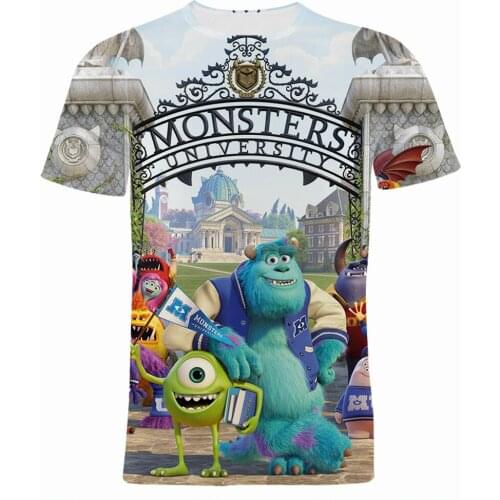 Oversized T Shirt For Men Summer Casual Disney Monsters Inc 3D Print Women Clothes Cartoon Anime Boy Girl Kids T-shirts