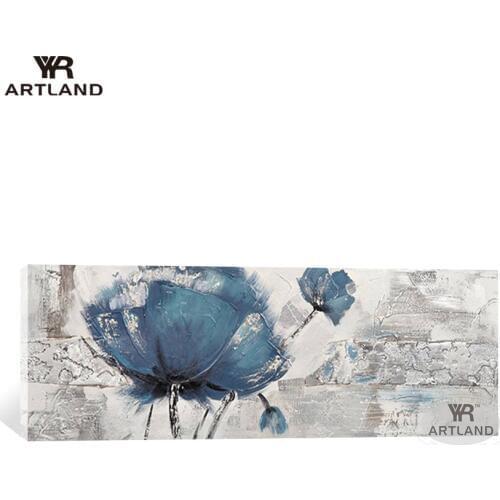 Quadro pictures on canvas hand painted abstract oil painting blue flower on the wall for home decoration living room no framed