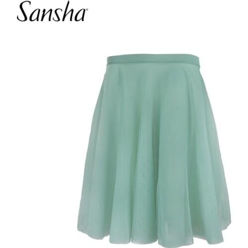 Sansha Gilrs Skirt Classic Mid Length Green Polyester Dress For Ballet Dance Class 55BA1012P