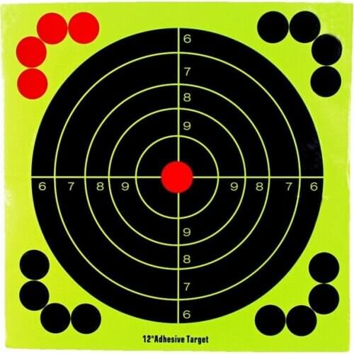 8 Inch 12 Inch 10 Pieces Shoot Target Stickers Splatter Objective Adhesive Reactivity Aim Target for Rifle Gun Shooting Training