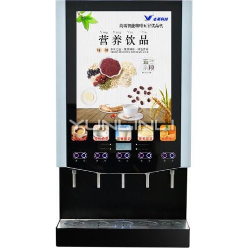 2000W Five Mouth Commercial Coffee Beverage Machine Milk Tea One Body Machine Cold And Hot Automatic Instant Solution D-50SC-10