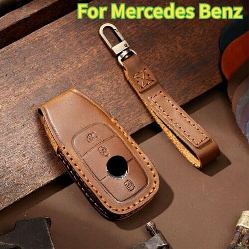 Leather Smart Key Cover Case Holder Fit For Mercedes Benz E Class /S class E200 E260 E300 E320 AMG E200L E300L E320L E400 E43