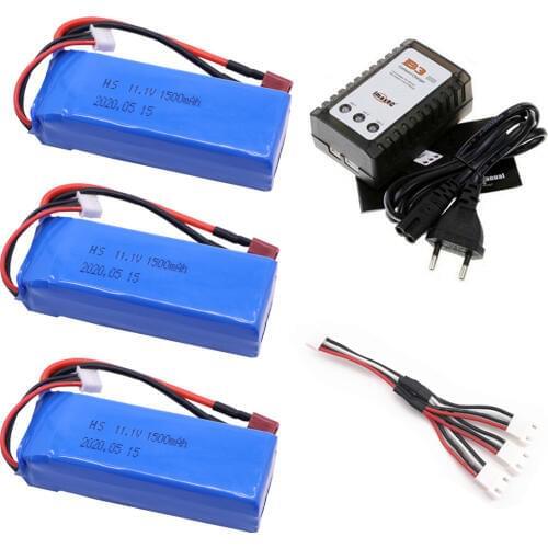 3S 11.1V 1500mAh LiPo Battery with B3 Charger for WLtoys V950 RC Helicopter Airplane toys accessories 11.1V Battery T Plug