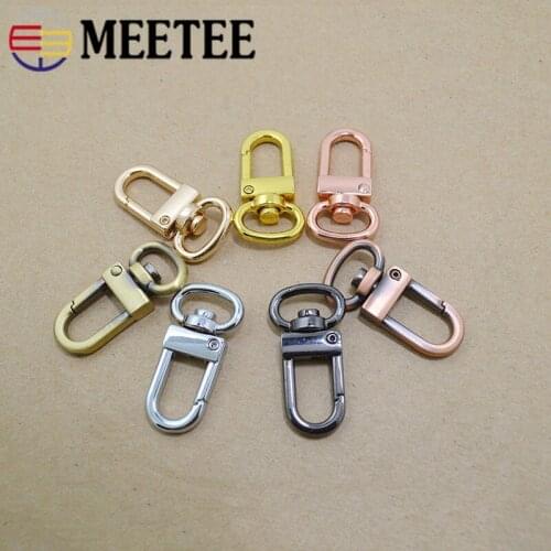 Meetee 10/20pcs 8mm Metal Car Keychain Buckle Pendant Ring Hang Hook DIY Bag Chain Sanp Buckle Apparel Accessories Clasp BF684