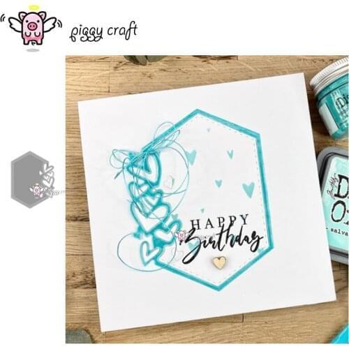 Piggy Craft metal cutting dies cut die mold Heart frame decoration Scrapbook paper craft knife mould blade punch stencils dies
