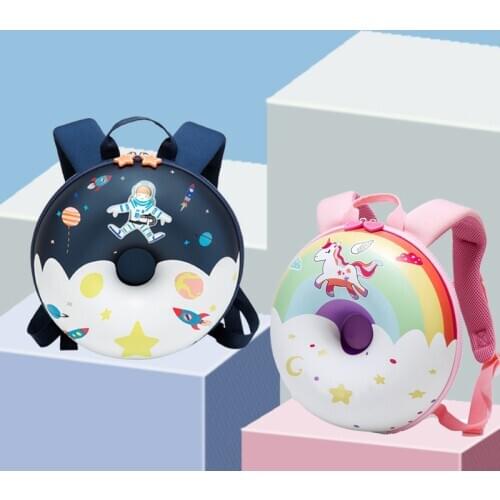 Cute Baby Kids Bags for Boys Girls Rainbow Unicorn Toddler Backpacks Creative Mini Donuts Space Ship Baby School Bag