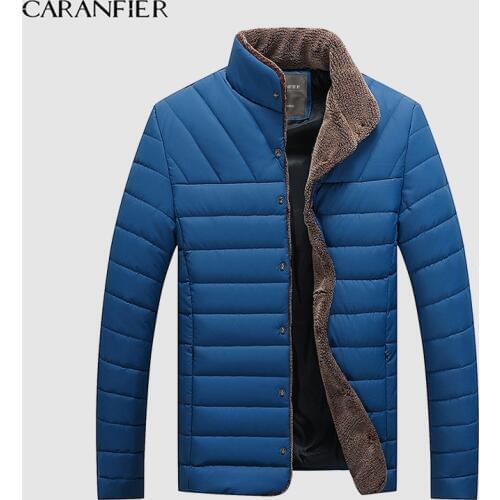 CARANFIER Men Casual Winter Solid Warm Button Long Sleeve Jacket Coat Outwear Tops Brand Slim Mens Coat Casual Windbreak Jackets