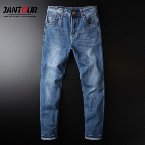 2020 jeans men Fashion high quality Straight Designer Denim Skinny Jeans Blue cotton mens Business mens Trousers size 28-40