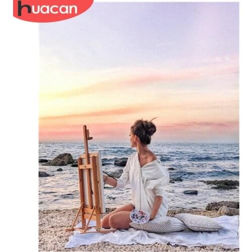 HUACAN Painting By Numbers Girl Kits Drawing Canvas HandPainted Figure Picture Home Decoration Gift Art DIY