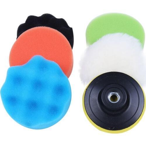 6Pcs 3inch Sponge Polishing Waxing Buffing Pads Kit for Car Polisher