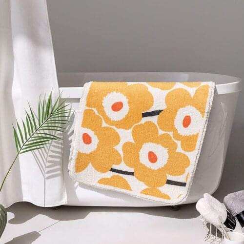 Floral Design Non-slip Home Door Mat Bedroom Entrance Carpet Bathroom Suction Pads Bath Mat Balcony Absorbent Foor Mat Carpet