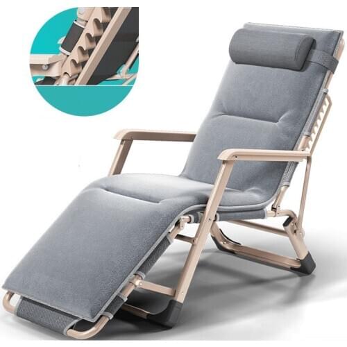 M8 New Outdoor or Indoor Adjustable Nap Recliner Chair Folding Deck Chair Beach Chair with Steel Pipe Frame Moisture Absorption
