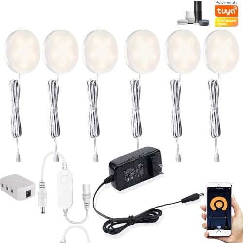 New Wifi tuya APP remote control LED Under Cabinet Lighting Dimming Kitchen Counter Furniture Lighting Kit For Alexa Google Home