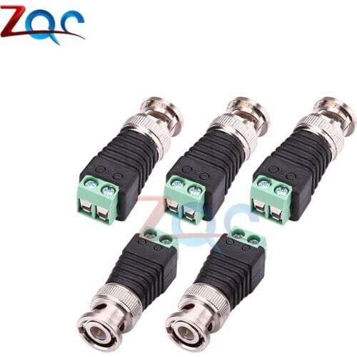 5PCS BNC Balun Connector and Camera Terminal Male Adapter for CCTV Surveillance Video Cameras Coaxial/Cat5/Cat6