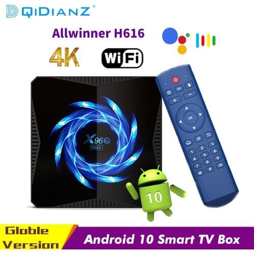 X96Q MAX Smart TV Box Android 10 4K Wireless WIFI 4GB BT 5.0 Quar Core HDR Allwinner H616 Media Player Set Top Box