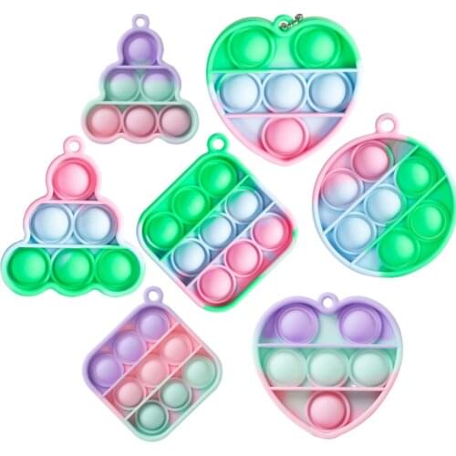 Push Bubble Mini Key Chain Ring Fidget Toys Restore Emotions Fidget Ornament Kids Adult Antistress Gift Board Game Антистресс