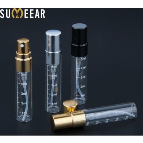 100 pieces/lot 5ml Scale empty perfume bottle Aluminum Spray Atomizer Portable Travel Cosmetic Container Bottles