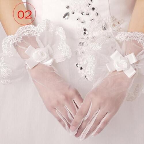 Bridal Gloves White Short Gloves are referred to as thin flower gloves