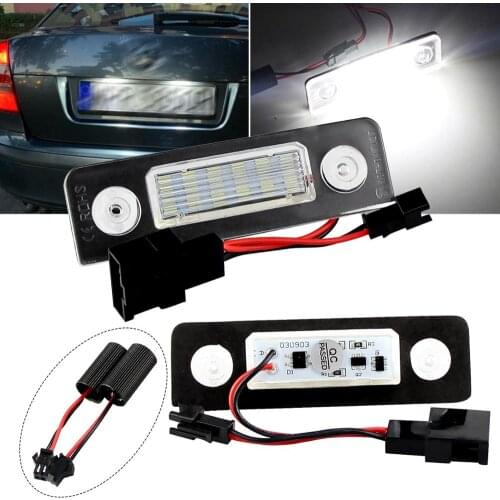 LED CANBUS License Plate Lights Number For VW Skoda Facelift 09-12; Facelifted 2003-2012; Roomster 5J 2006-2010)