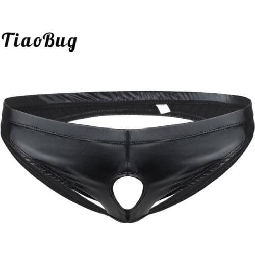 TiaoBug Hot Fashion Men Lingerie Briefs Bikini Underwear Underpants with Penis Hole O-Rings Underwear for Sexy Gay Mens Panties
