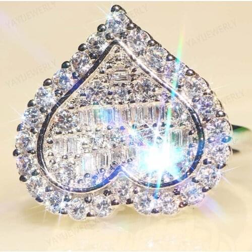 YaYI Jewelry Fashion Princess Cut Prong Setting White AAA+ Cubic Zirconia Silver Color Engagement Wedding Precious Gift Rings