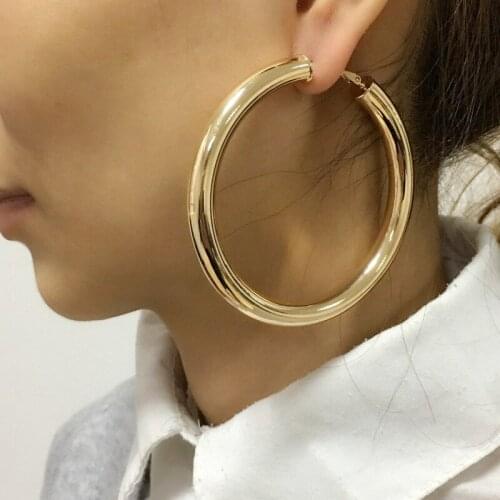 2020 Punk Fashion 70mm Diameter Wide Big Hoop Earrings for Women Statement Earrings Brincos Jewelry Accessories
