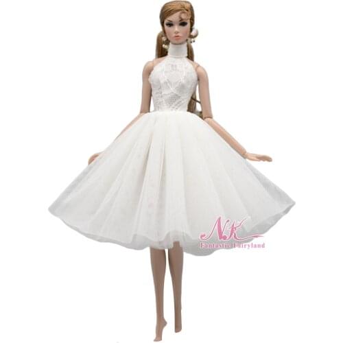 1 Pcs Elegant Doll Skirt White Gown Fashion Dress Outfit Wedding Bride Skirt For Barbie Doll Accessories Toy