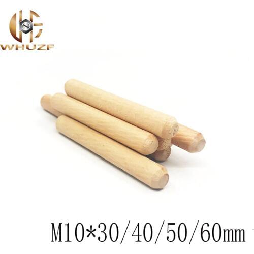 100Pcs M10*30 M10*40 M10*50 M10*60 Cabinet Drawer Round Fluted Craft Wood Wooden Dowel Pins Rods Furniture Fitting