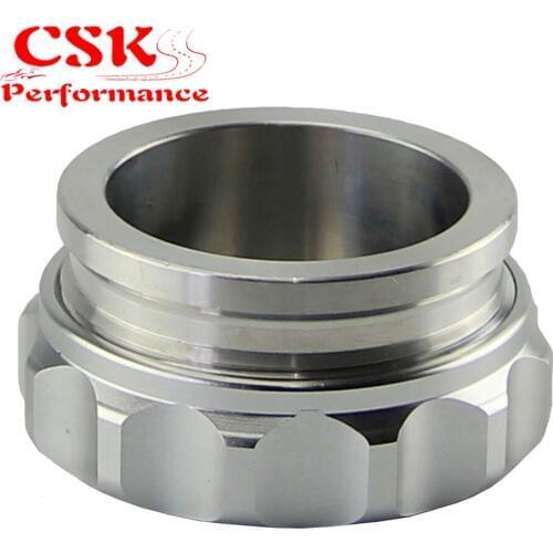 2.75" 70mm ID Aluminium Weld On Filler Neck & Cap Oil Fuel Expansion Water Tank Black / S