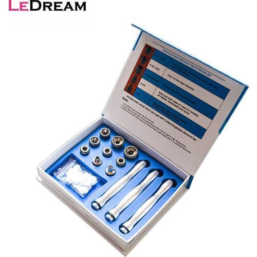 3 Wands 9 Diamond Tip Microdermabrasion Dermabrasion Kit For Black Head Remover Facial Skin Rejuvenation Peeling Care Clean Tool